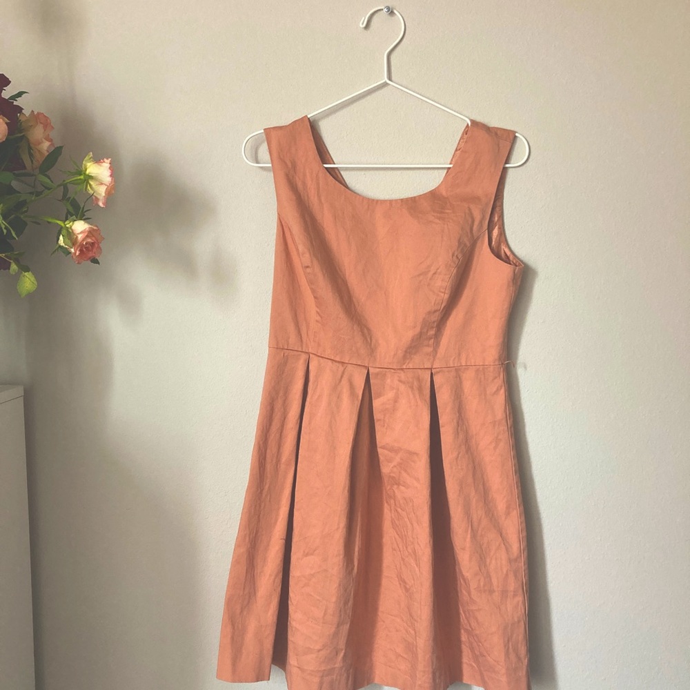 Peach wedding guest dress